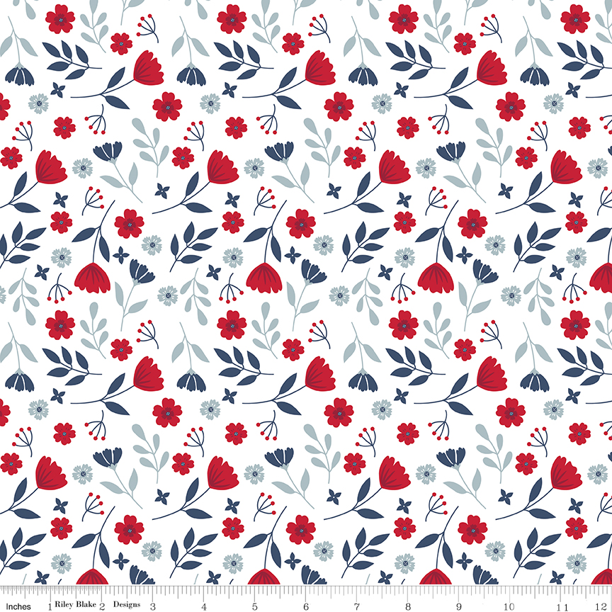 American Beauty 14441 White Riley Blake