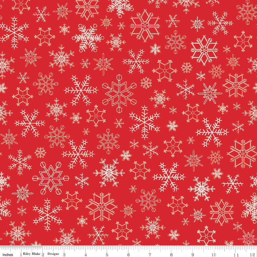 Peace on Earth 13457 Red Snowflakes Riley Blake