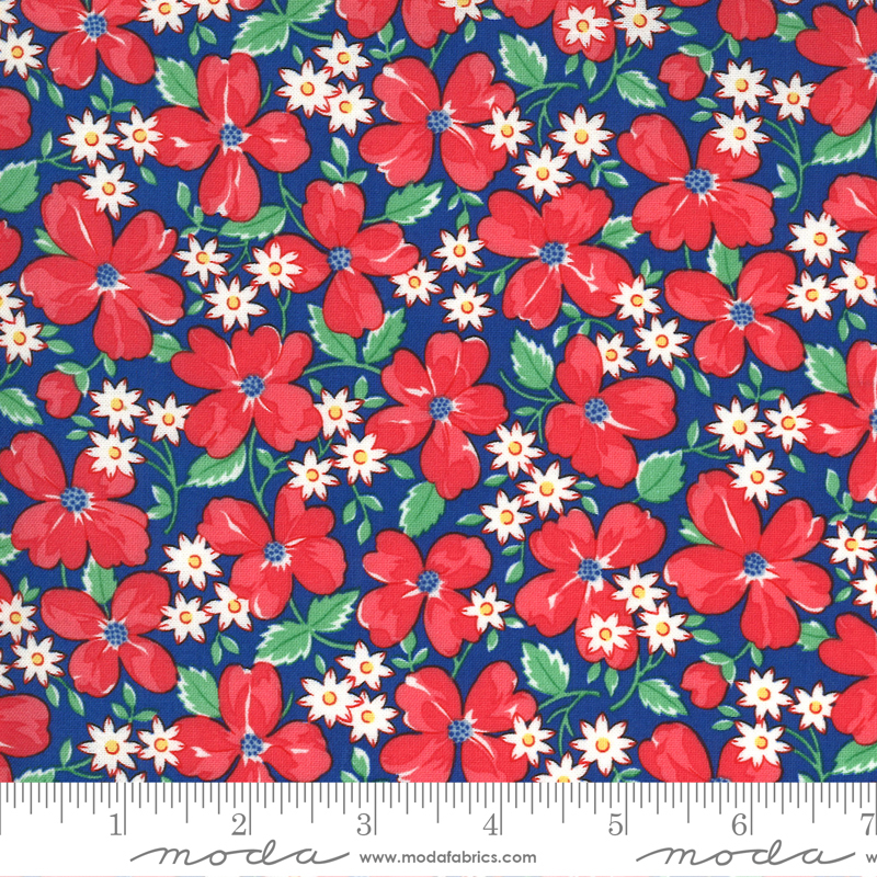 30's Playtime 33590 17 Blue Red Floral