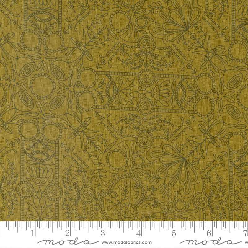 BOLT END 12" Quaint Cottage Lichen Lace Yardage by Gingiber for Moda Fabrics