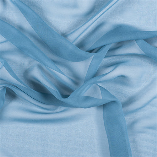 Runway Silks Pale Blue Wide Silk Chiffon Fabric - Reorderable