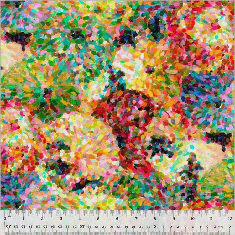 108in Quilt Back Impressionist Floral fabric