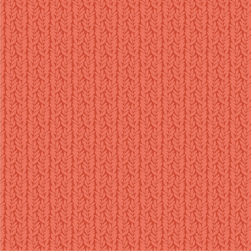Foliage Coral quilting cotton fabric by Sally Kelly