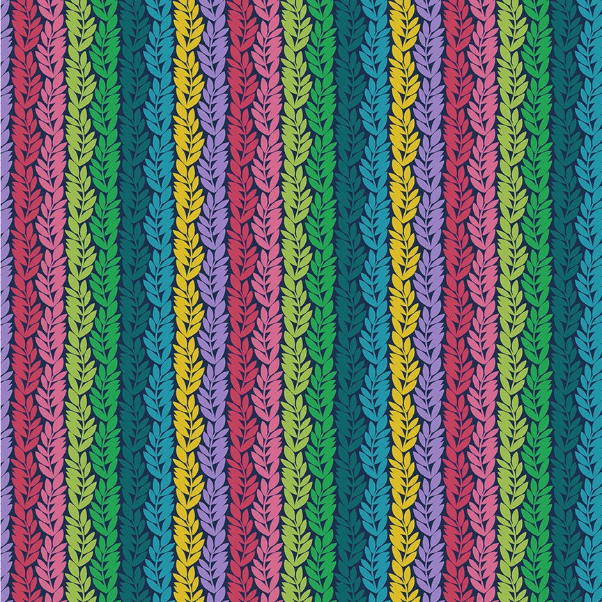 Foliage Rainbow quilting cotton fabric by Sally Kelly