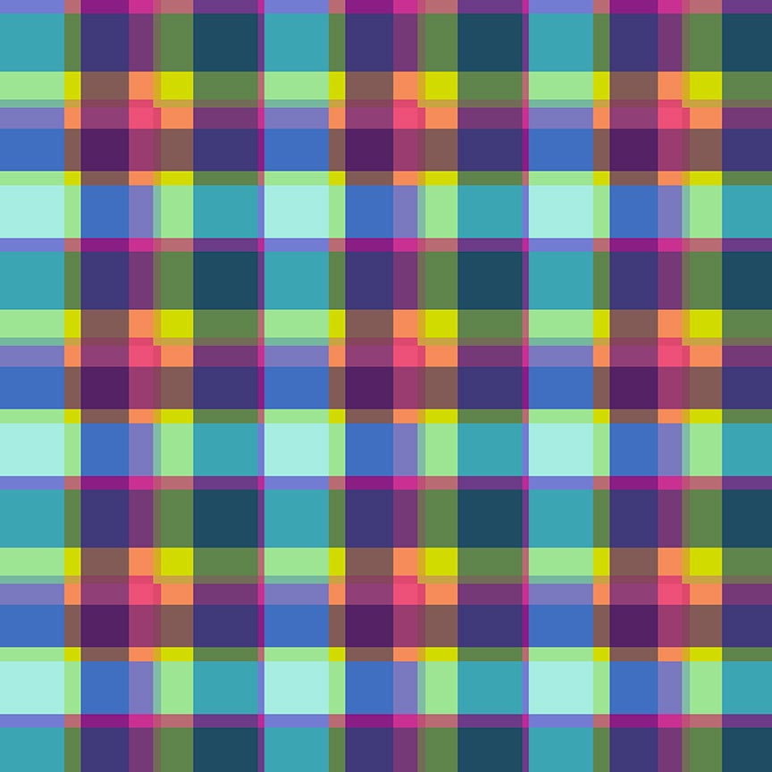 Winding Road Summer Plaid Multi quilting cotton fabric by Natalie Barnes