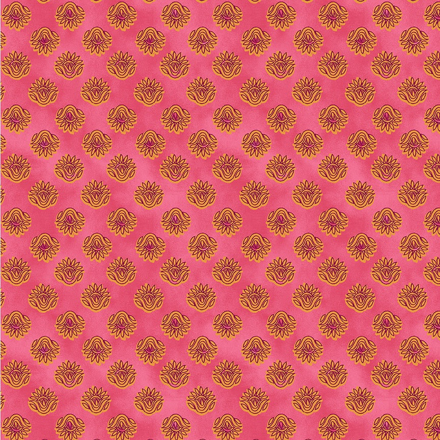 Winding Road Lotus Pink quilting cotton fabric by Natalie Barnes