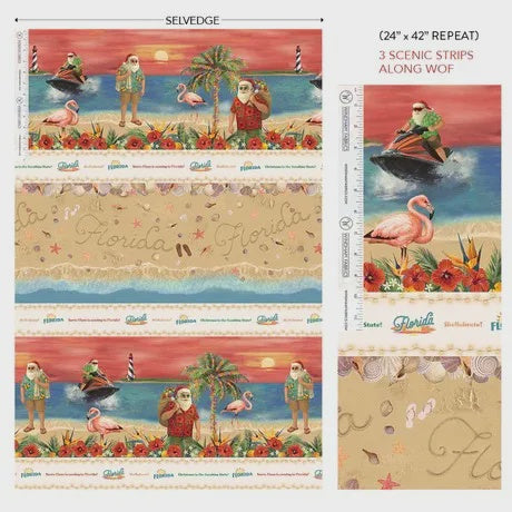 Florida Shop Hop 2026 Christmas in the Sunshine State Sunset fabric