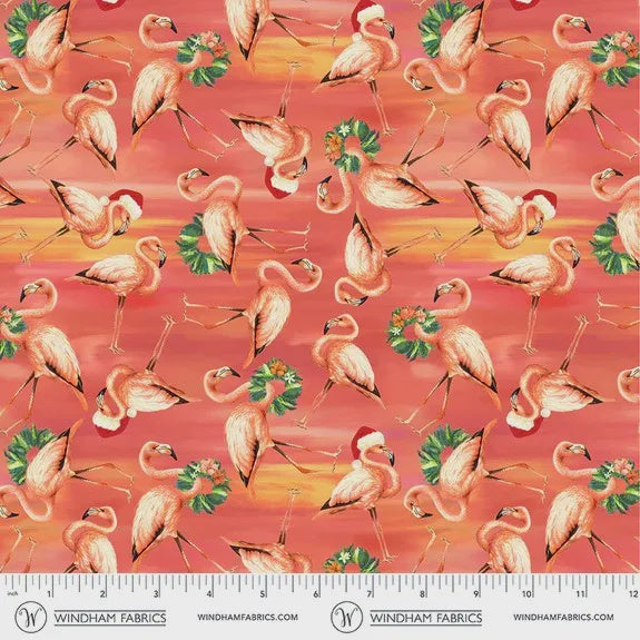 Florida Shop Hop 2026 Festive Flamingoes Sunset fabric