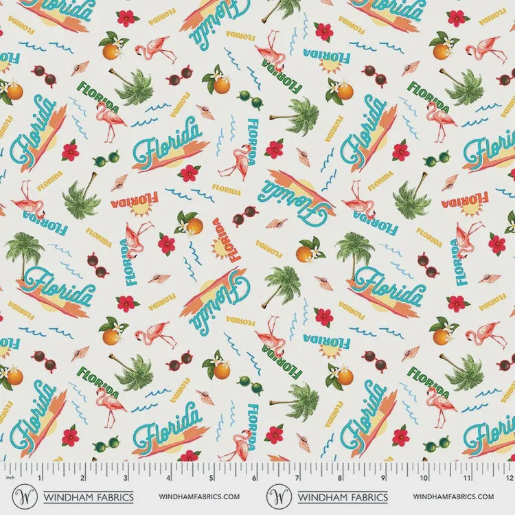 Florida Shop Hop 2026 Visit sunny Florida! White fabric