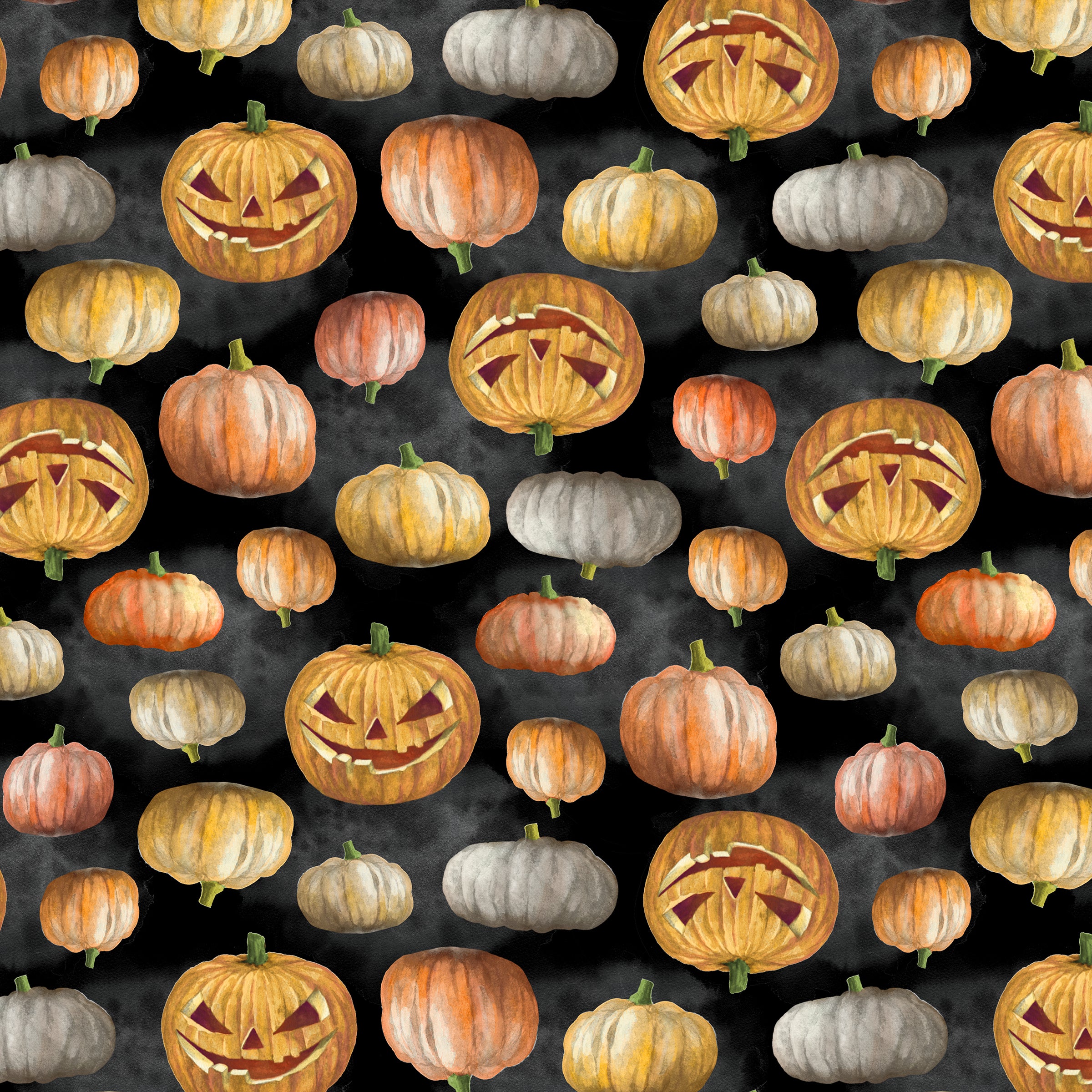 Happy Haunting: JACK-O-LANTERN NIGHT fabric (1/2 yd)