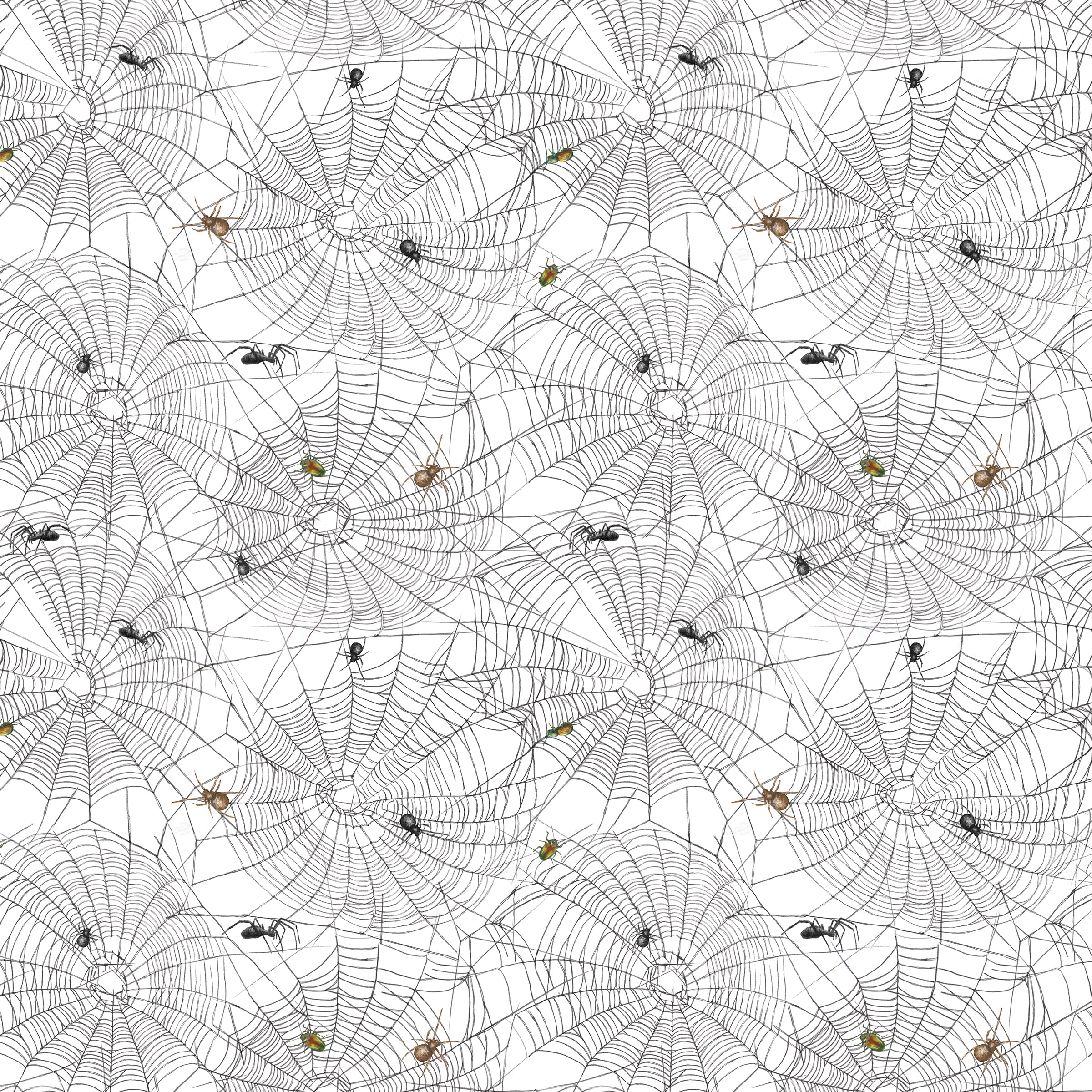 Happy Haunting: CREEPY CRITTERS MIST fabric (1/2 yd)