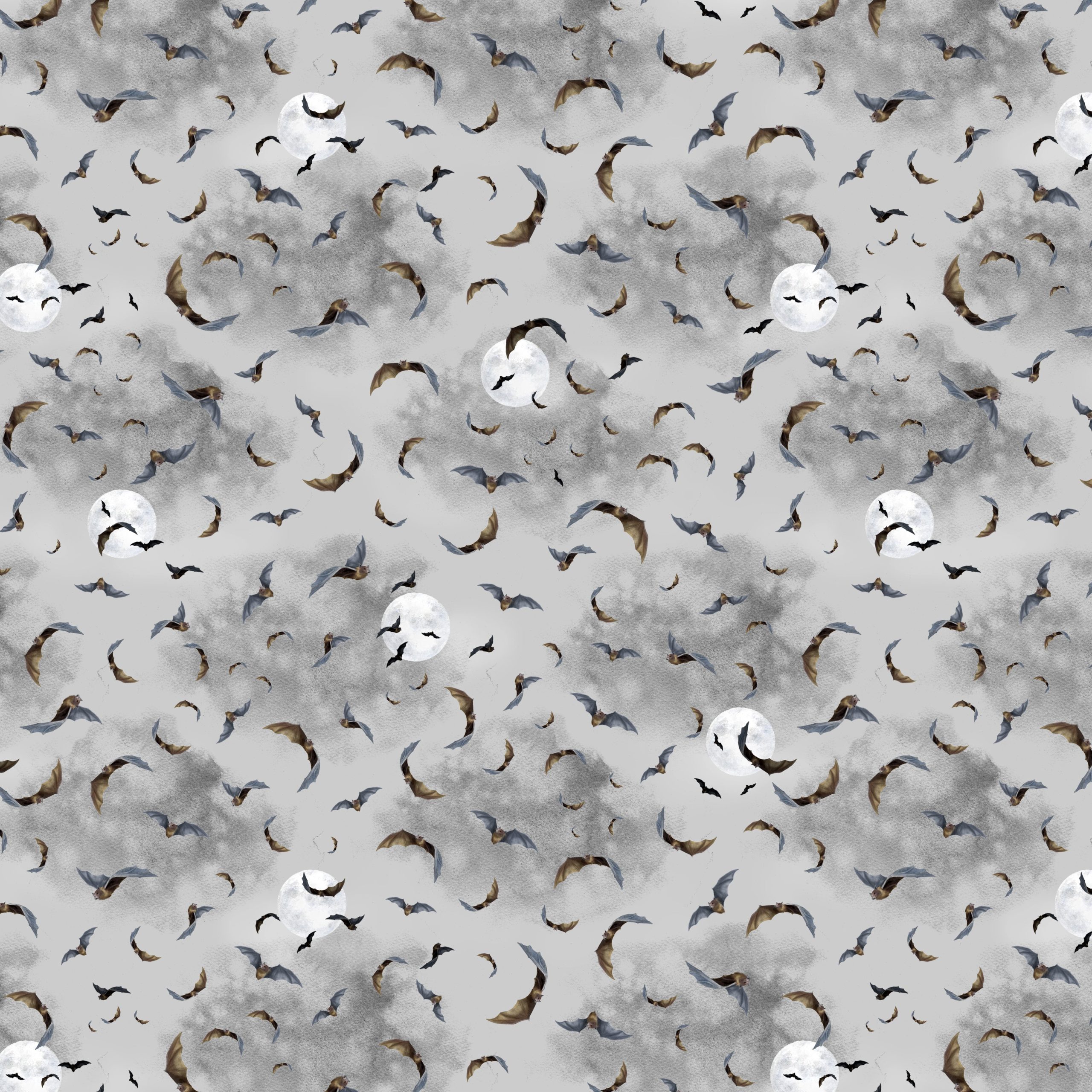 Happy Haunting: NIGHT FLIGHT FOG fabric (1/2 yd)