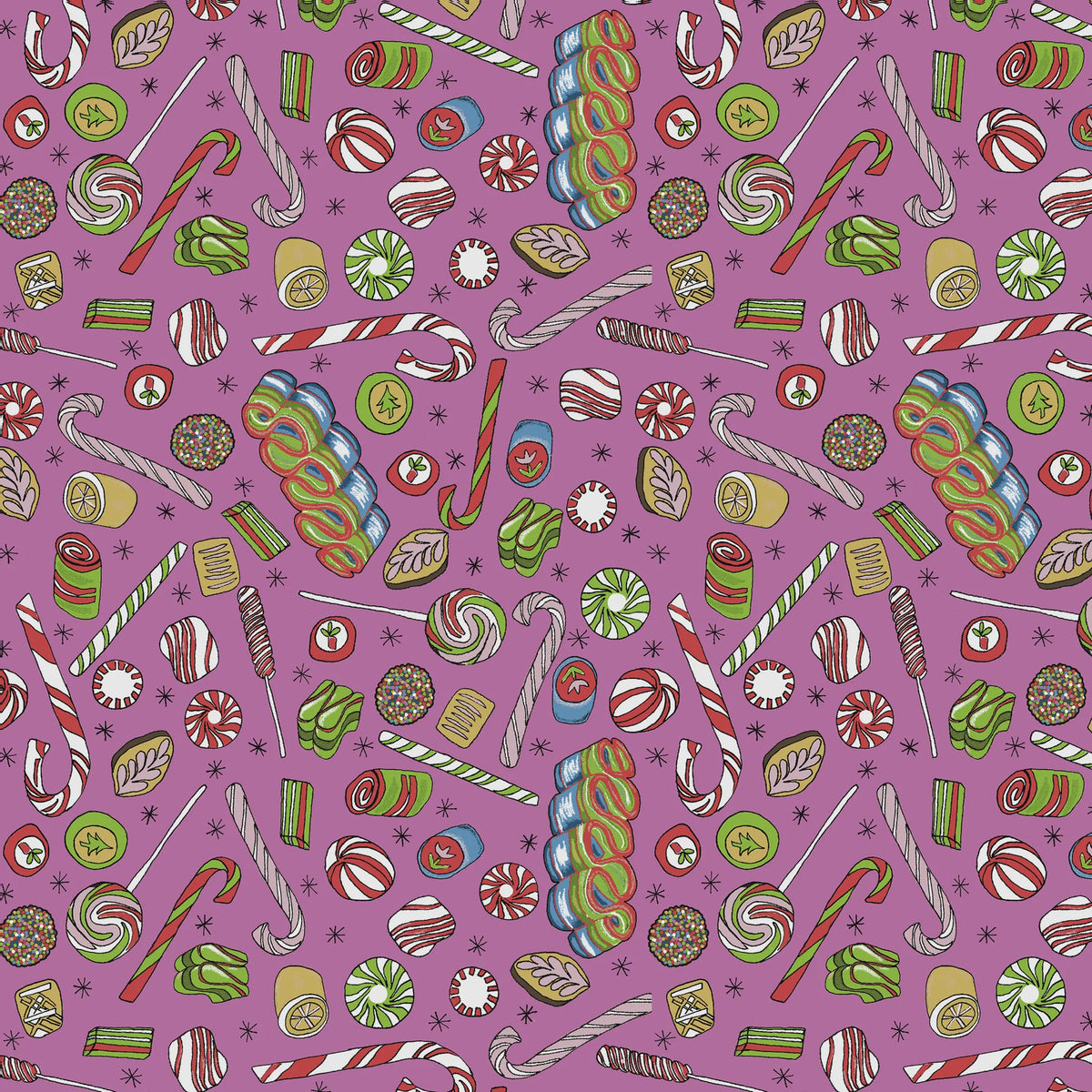 Jolly Collage Candy Shop Taffy fabric