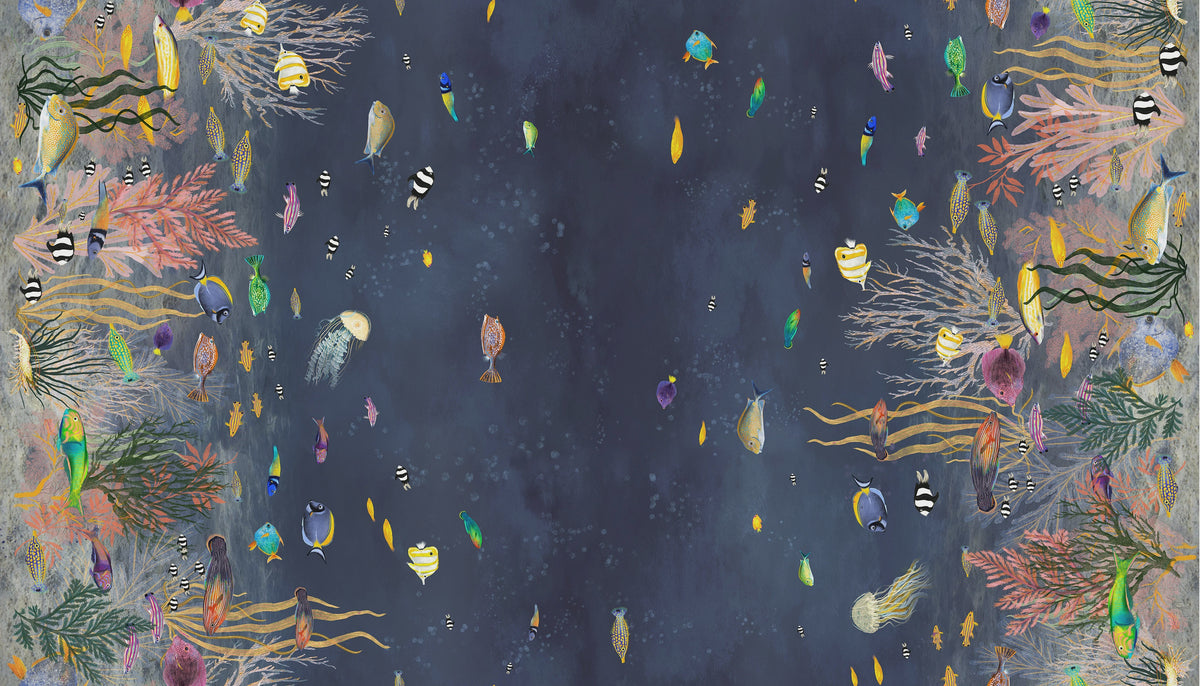 Deep Blue Ocean Flow Deep Blue fabric
