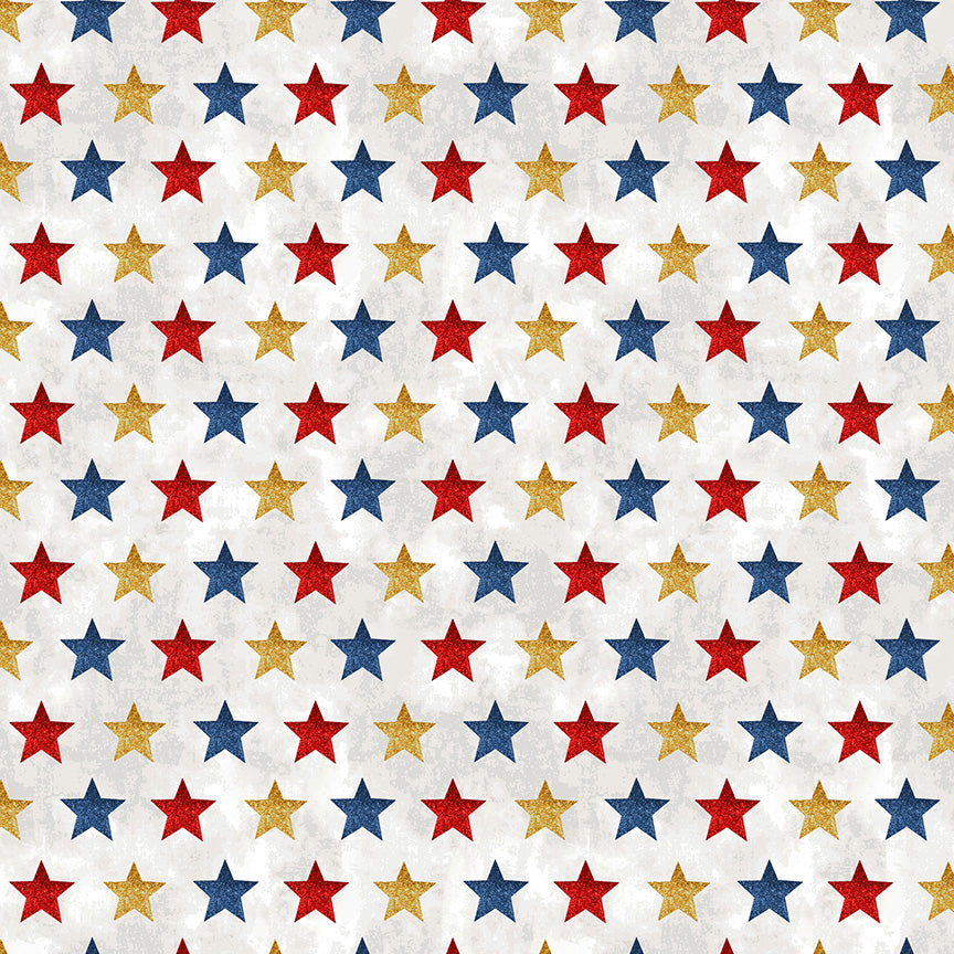 All-American Christmas: STAR BRIGHT MULTI Fabric (1/2 yd)