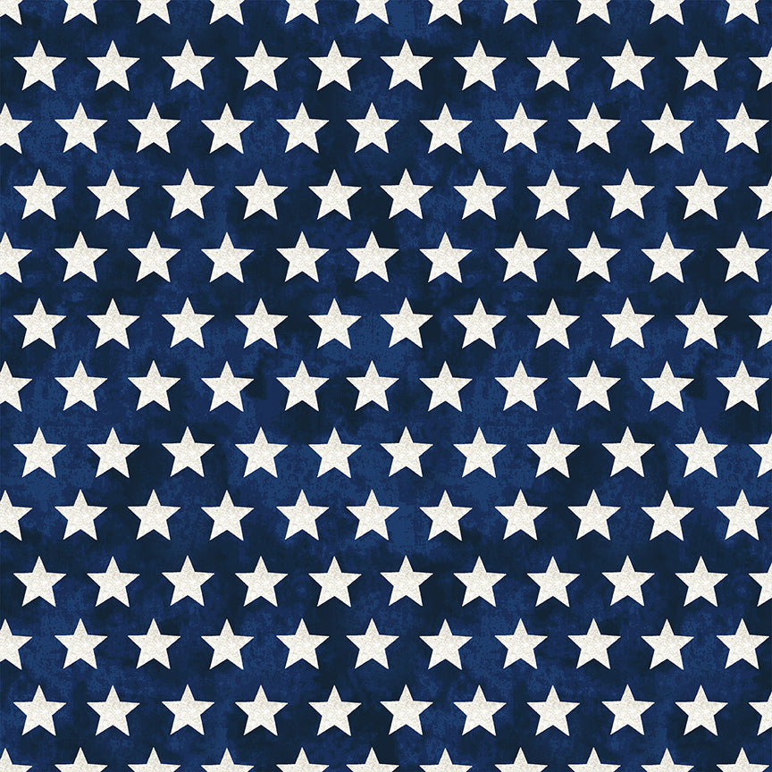All-American Christmas: STAR BRIGHT BLUE Fabric (1/2 yd)