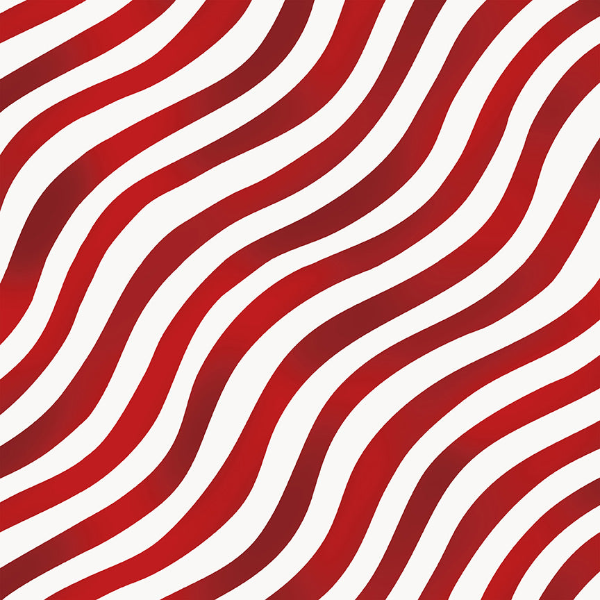 All-American Christmas: WAVING STRIPES RED Fabric (1/2 yd)