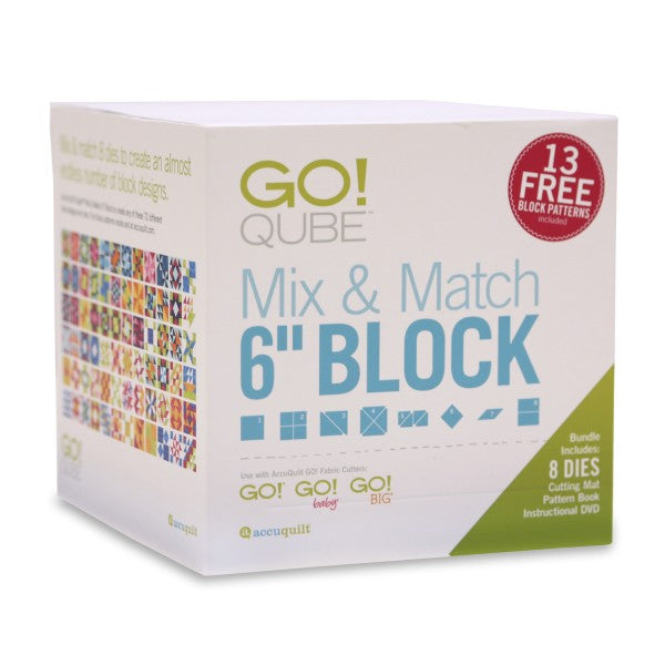 AccuQuilt GO! Qube Mix and Match 6" Block Die Set 55775