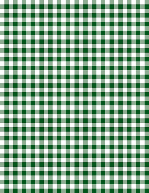 Gingham White/Dark Green