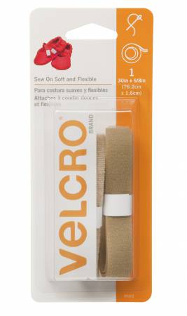 VELCRO Brand Fastener Soft & Flex Sew-In Beige 5/8in x 30in