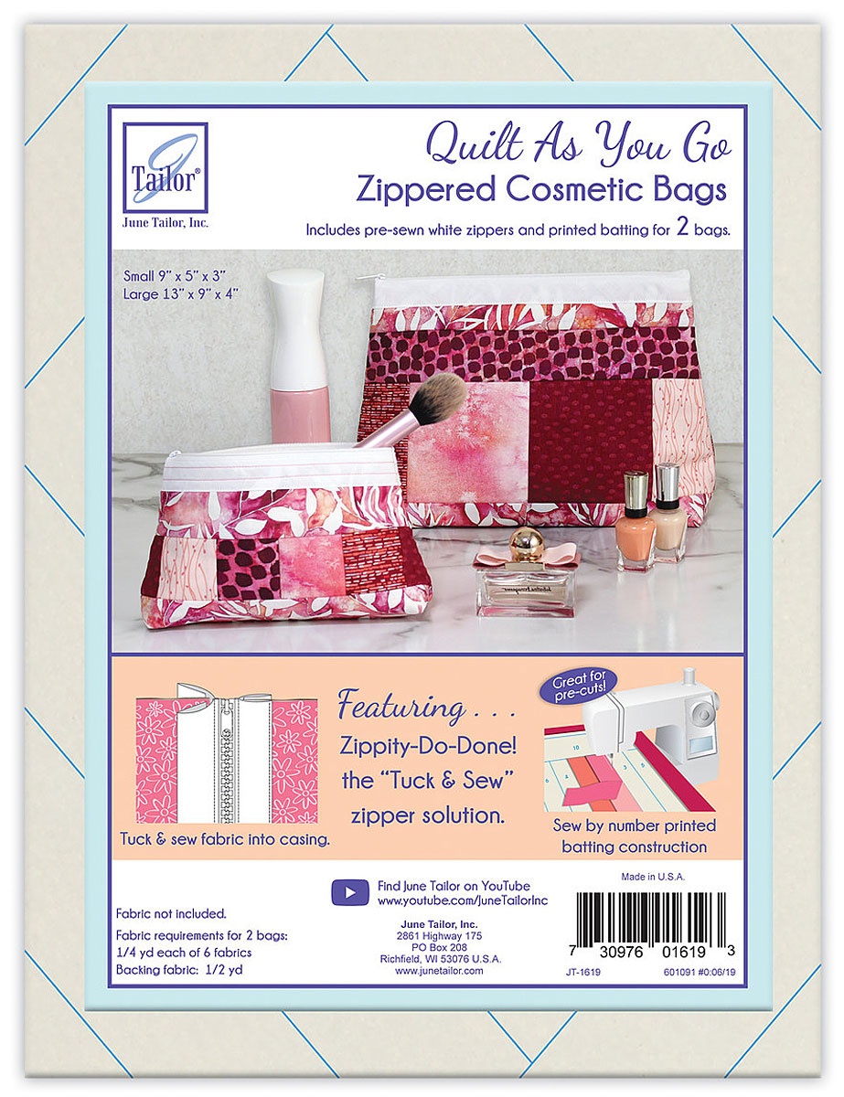 Quilt As You Go Zippity-Do-Done Cosmetic Bags - White