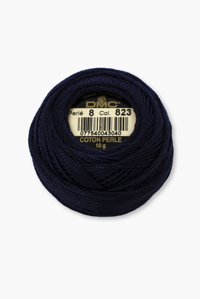 DMC Perlé No. 8 – Colore 823 – 100% Cotone – Gomitolo da 10 g