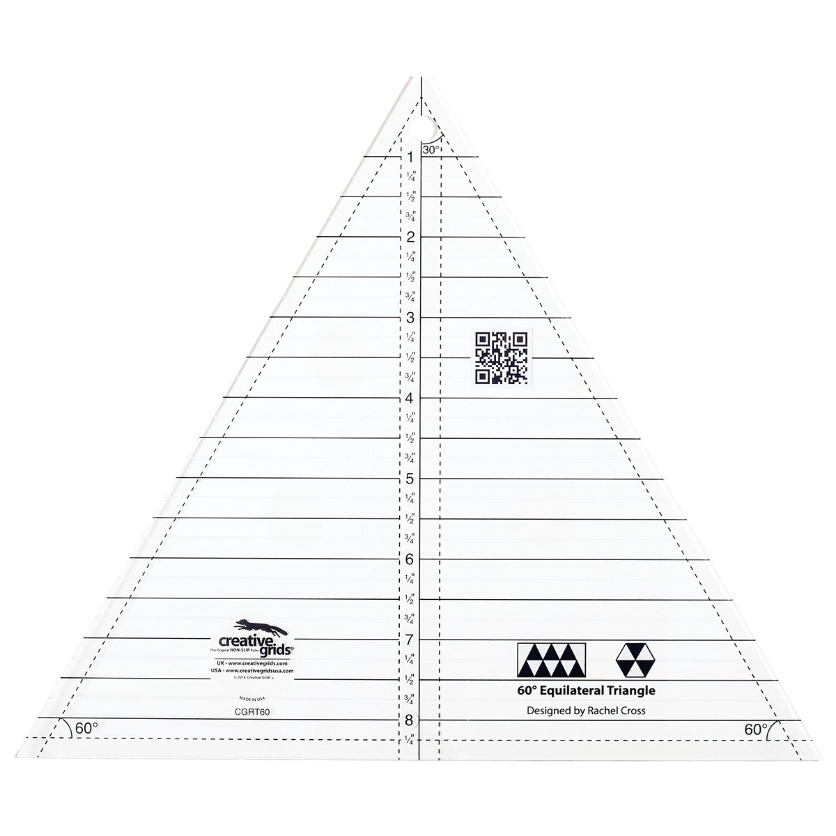 Creative Grids Ruler - 60 Degree Triangle 8"