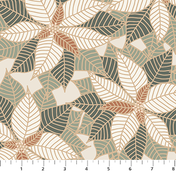 Snowfall - Cream Poinsettia 91028-11 - Quilting Fabric