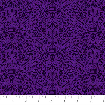 Mr Bones Sews Purple Damask