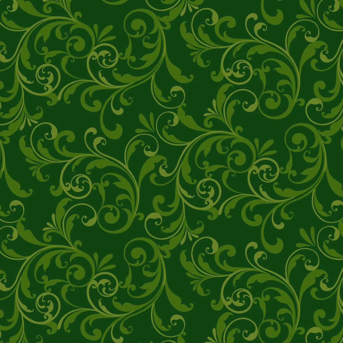 Holiday Feather & Flourish Scroll Geen fabric | 9266-66 Geen