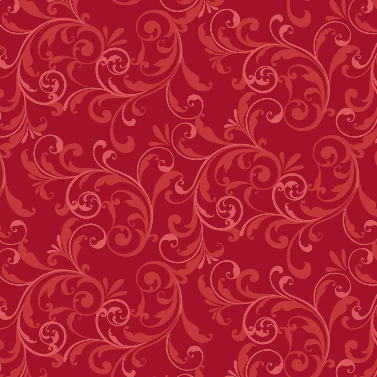 Holiday Feather & Flourish Scroll Red fabric | 9266-88 Red