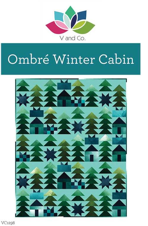 Ombre Winter Cabin Pattern vc1298