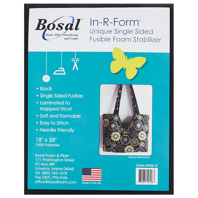 Bosal In-R-Form Single Sided Fusible Stabilizer 18" x 58" Black by Bosal Foam & Fiber