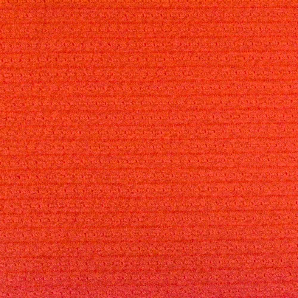 Fire Orange Stripe Texture Stretch Jersey Knit Fabric