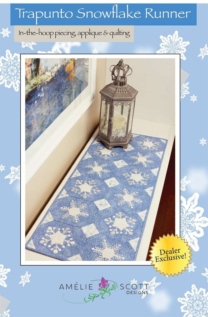 Trapunto Snowflake Runner Pattern