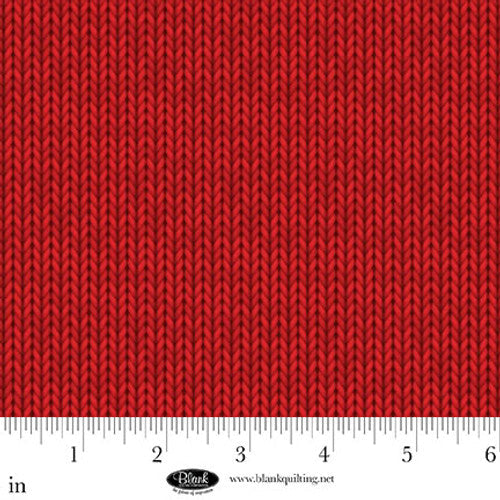 A Purr-fect Holiday Season Knit Red Louise Kay Designs Blank Quilting Cotton Fabric BQ-4067-88