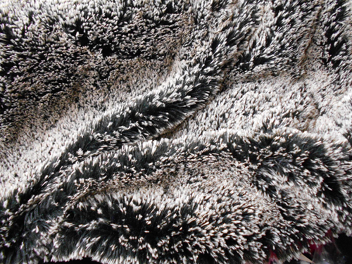 Alpaca Fake Fur Fabric - Black/Ivory