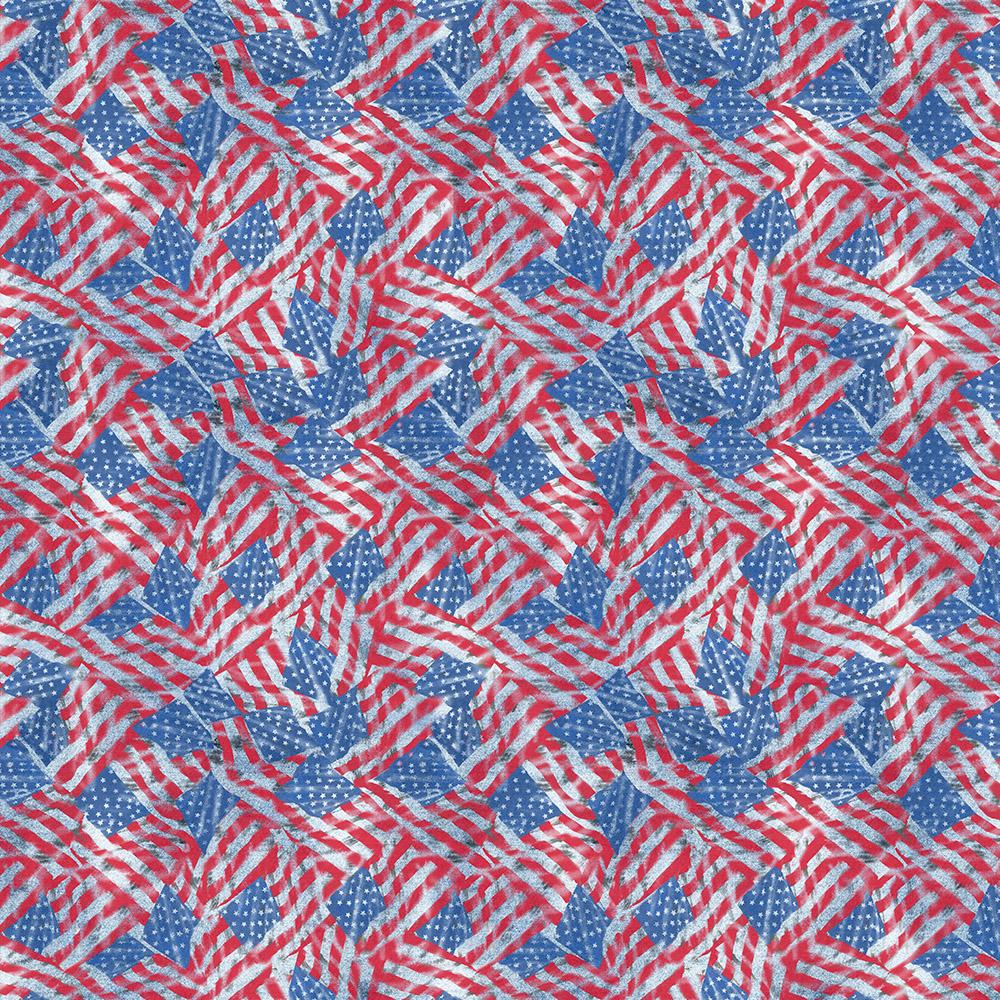 American USA Flag Allover Sykel Quilting Cotton Fabric SYK-1255-Flag