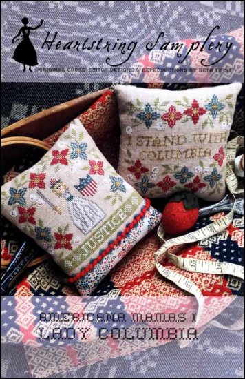 Americana Mamas 1 Lady Columbia Cross Stitch Pattern by Heartstring Samplery