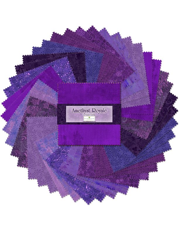 Amethyst Royale 5" Squares Karat GemsRevised 4-5-24 Wilmington Prints Cotton Fabric WP-507-7-507