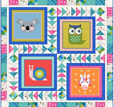 Animal Alphabet by Lewis and Irene Table Runner Quilt Fabric Kit