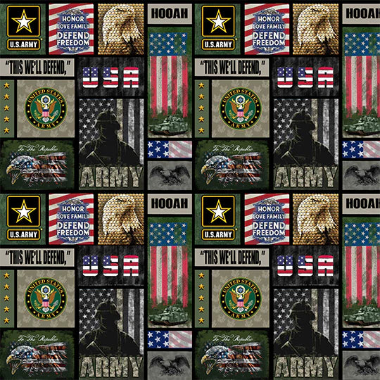 Army Armed Forces Military New Block Sykel Enterprises Cotton Fabric SYK-1339-A