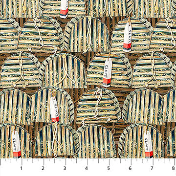Atlantic Coast Lobster Traps Beige Multi Deborah Edwards Northcott Cotton Fabric NC-28010-14