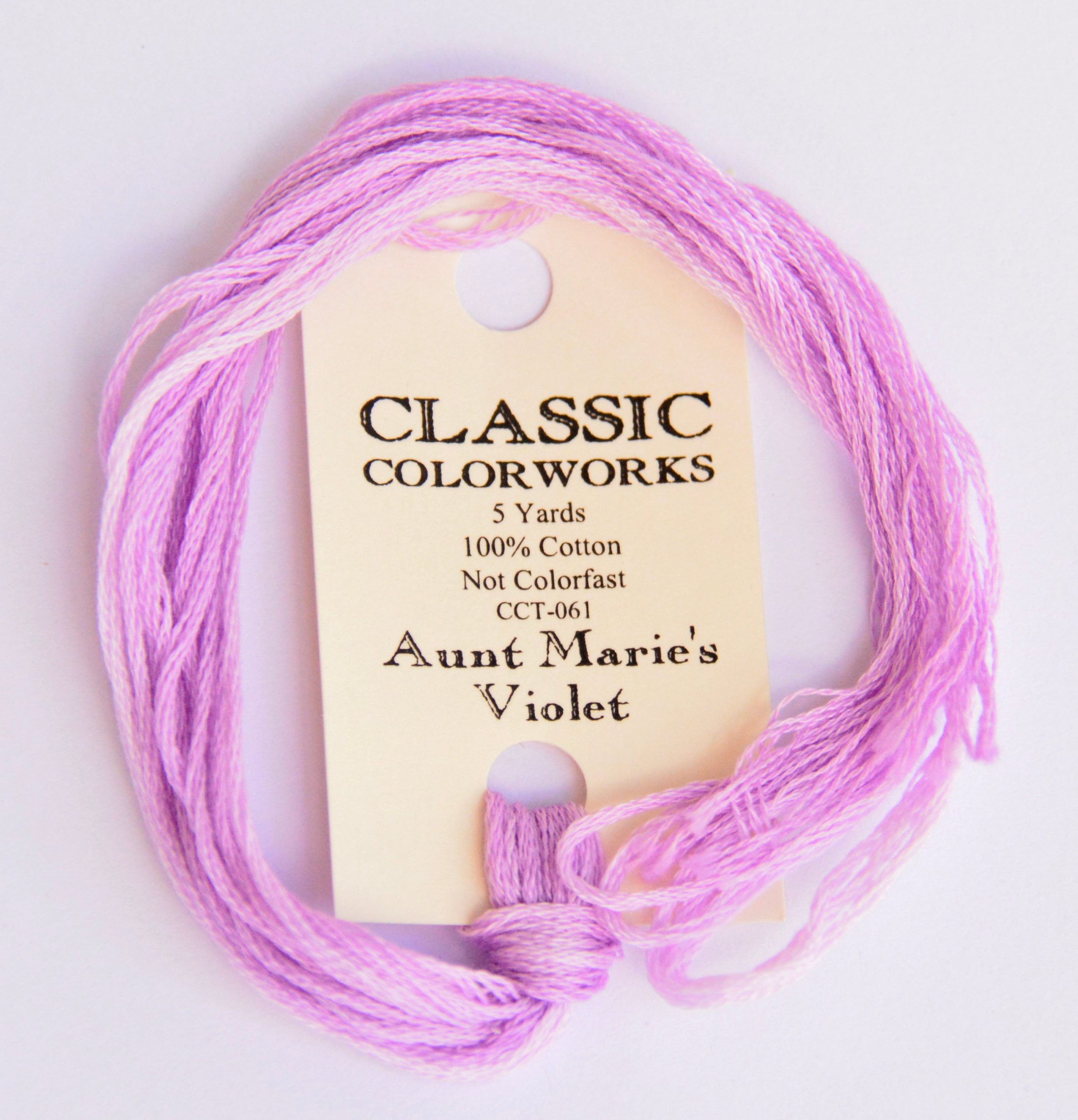 Aunt Marie's Violet Classic Colorworks 6-Strand Hand-Dyed Embroidery Floss