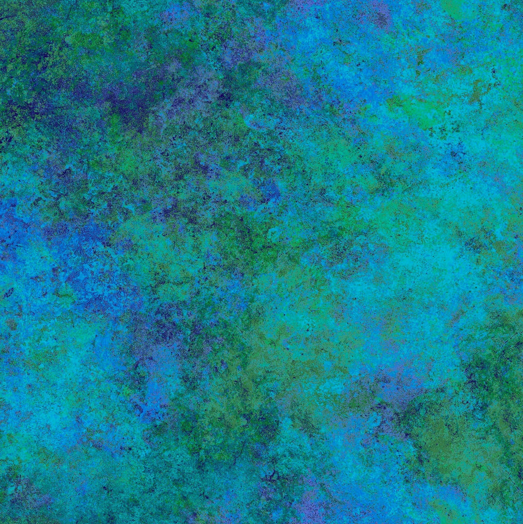 1-1/3 Yard Remnant of 106"/108" Stonehenge Multi Mixers Wide Quilt Back Blue Lagoon