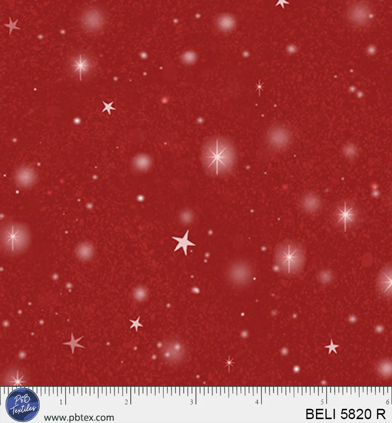 Believe: TONAL NIGHT SKY Cranberry Fabric (1/2 yd)