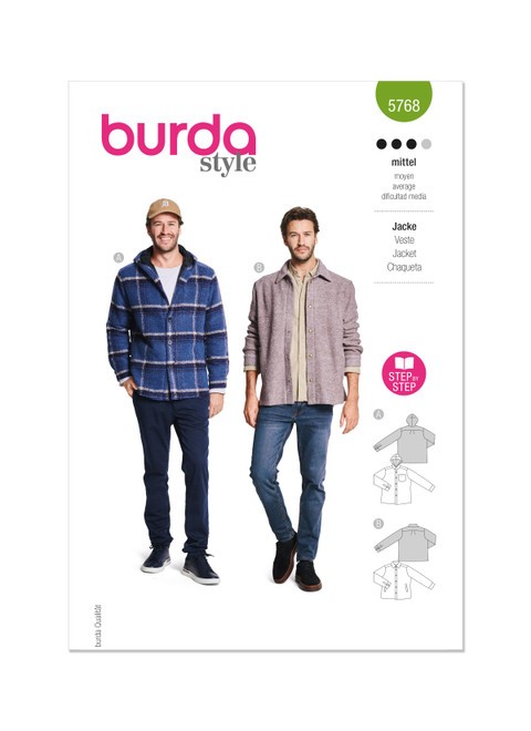 Burda 5768 - Men's Jacket Sewing Pattern
