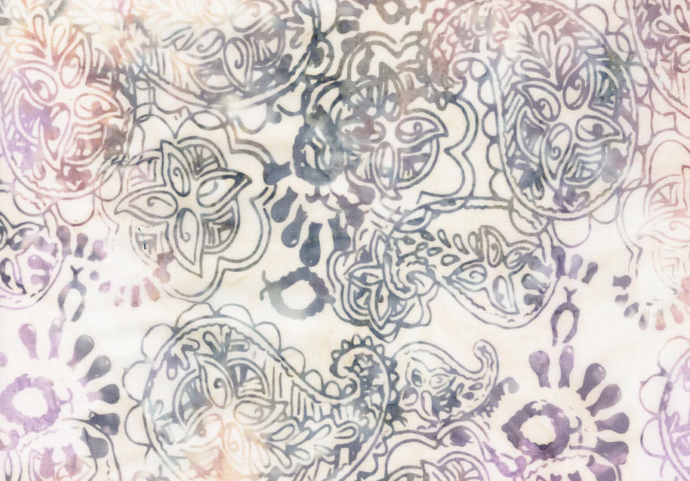Tonga Batiks - Chateau: VANILLA FLORAL PAISLEY Fabric by Timeless Treasures