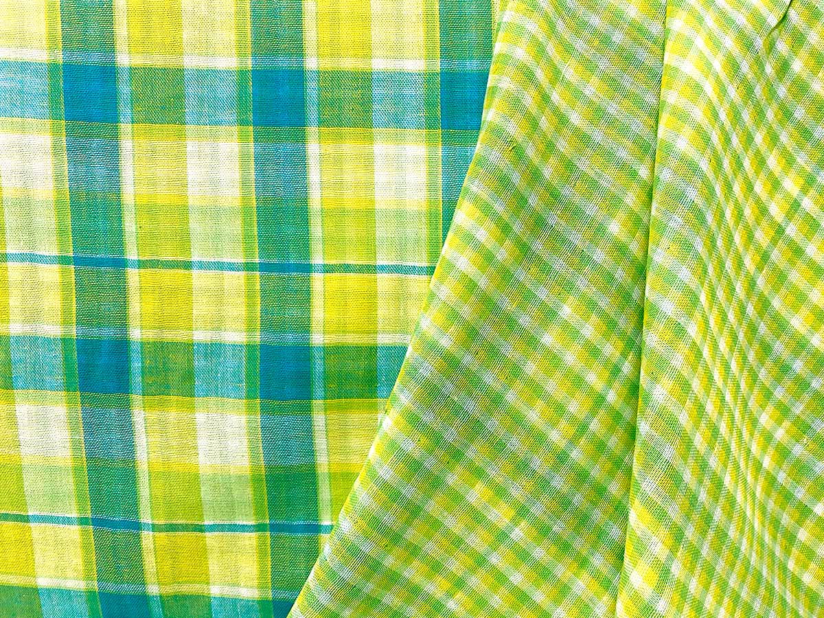 Beachcomber Reversible Cotton Gauze Fabric - Color combo 10 Lemon + Lime