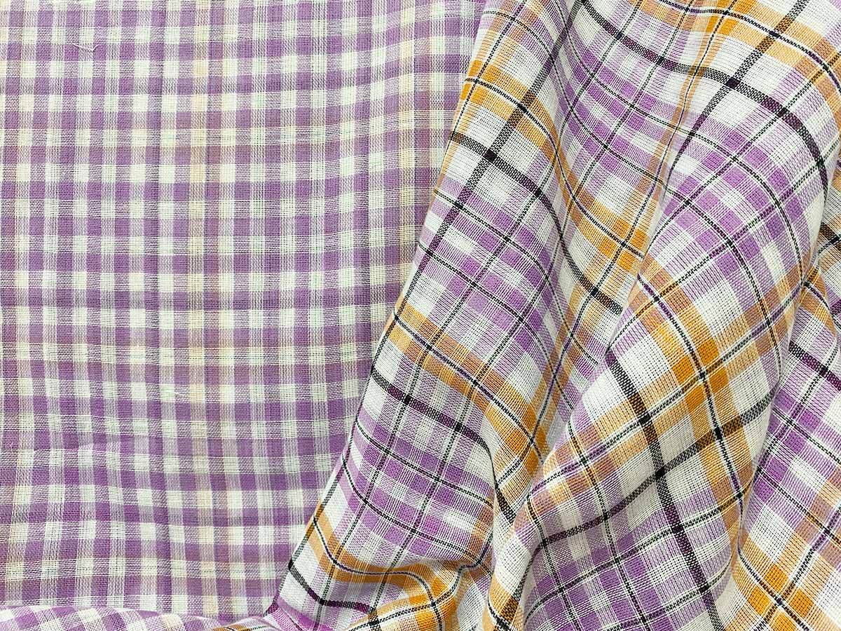Beachcomber Reversible Cotton Gauze Fabric - Color combo 03 Orchid + Ivory